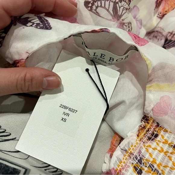 NWT Hale Bob Bluebell Maxi Dress Ivory Butterfly - Picture 10 of 10